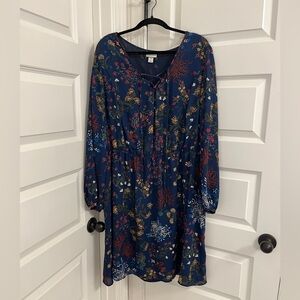 Blue flowy dress, Ava & Viv 2X